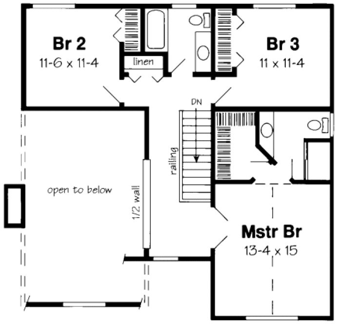 Second Floor Plan for House Plan #181642