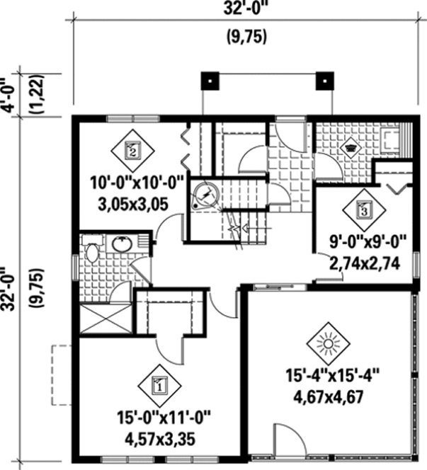 Floorplan lower for House Plan #173232