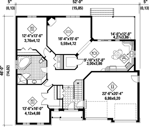 Main Floor Plan for House Plan #176731