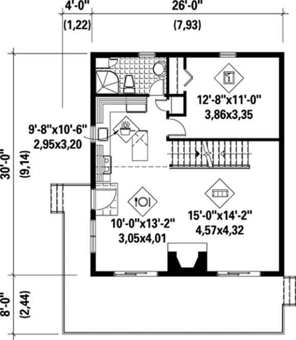 Main Floor Plan for House Plan #179126