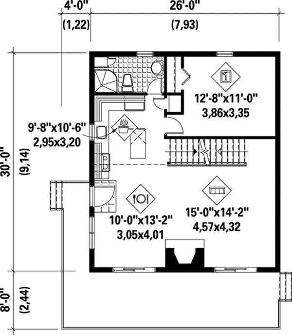 Main Floor Plan for House Plan #179126