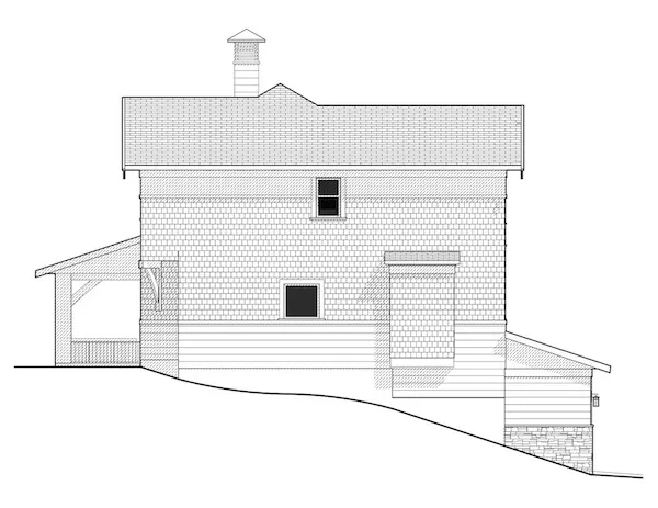 Left Elevation for House Plan #594291