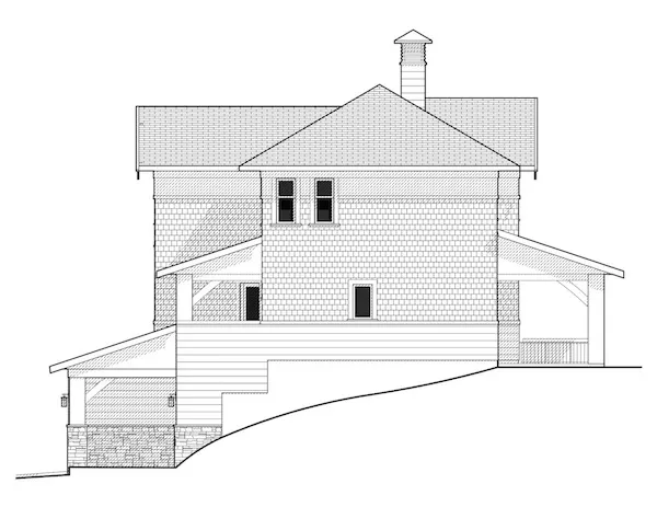Right Elevation for House Plan #594291