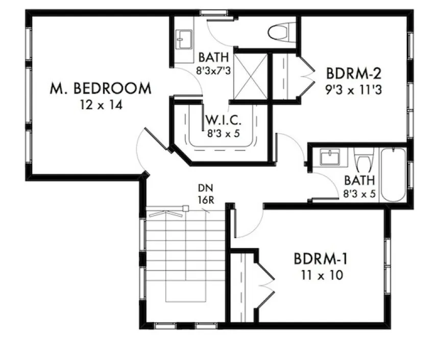 Second Floor Plan for House Plan #594291