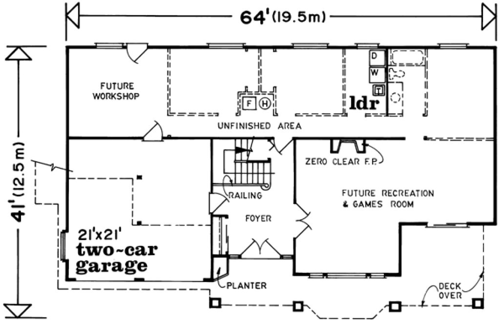 Floorplan lower for House Plan #511141