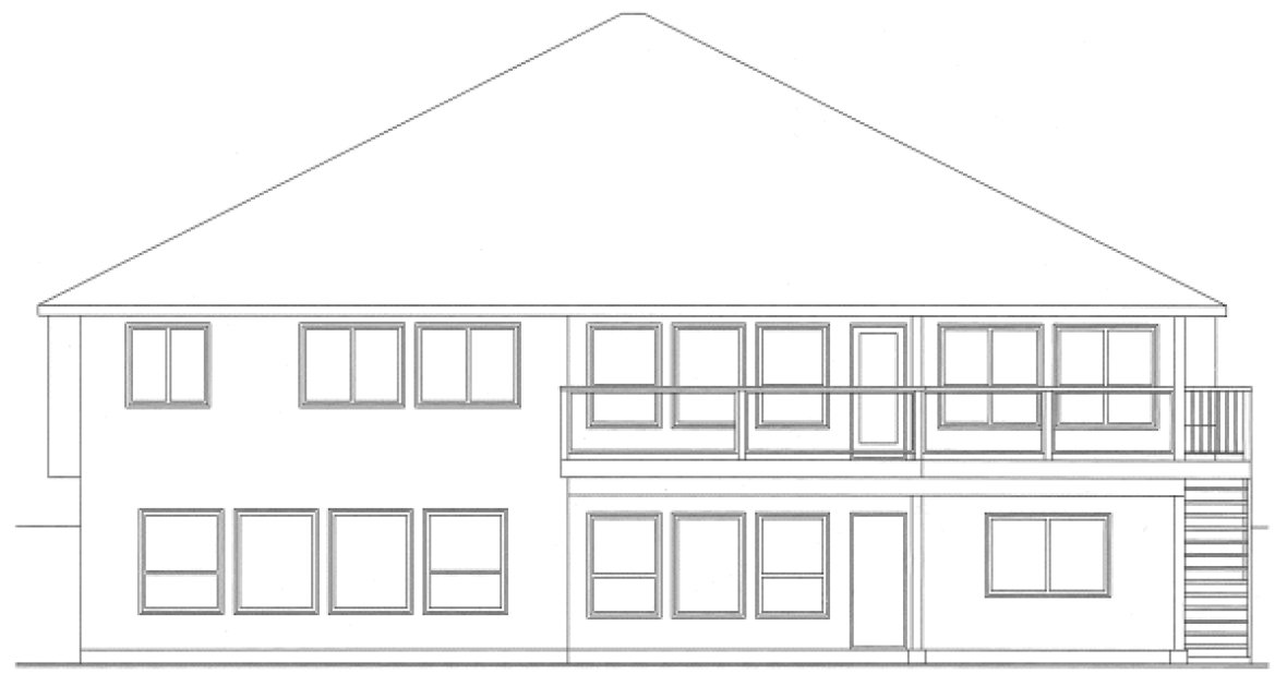 Rear Elevation for House Plan #101604