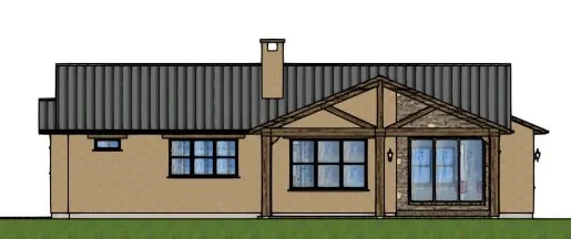 Rear Elevation for House Plan #195360