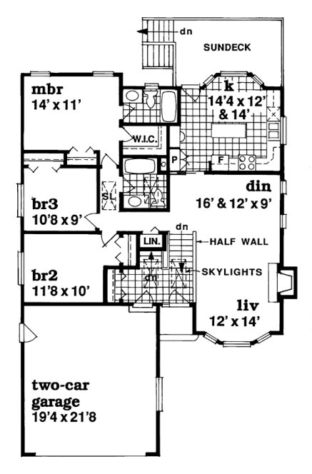 Main Floor Plan for House Plan #510222