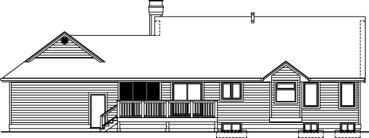 Rear Elevation for House Plan #510932