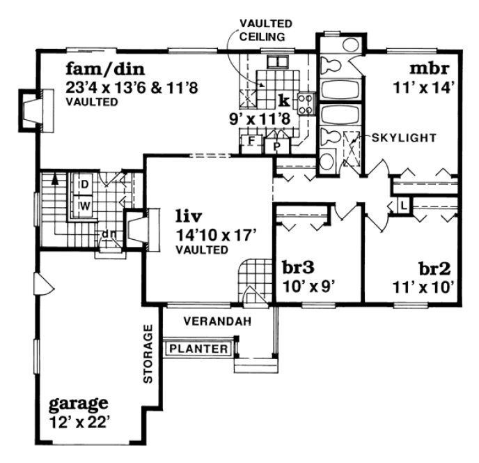 Main Floor Plan for House Plan #510383