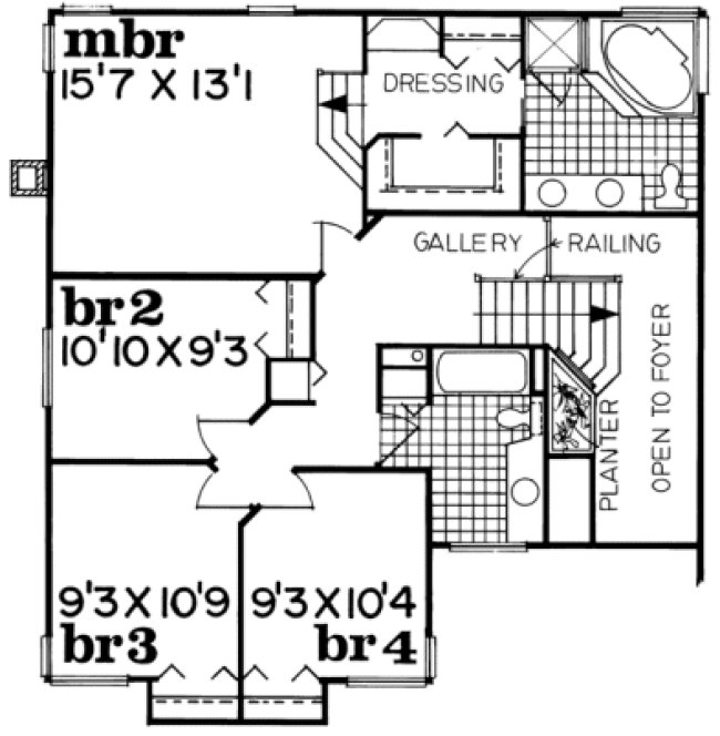 Second Floor Plan for House Plan #510611