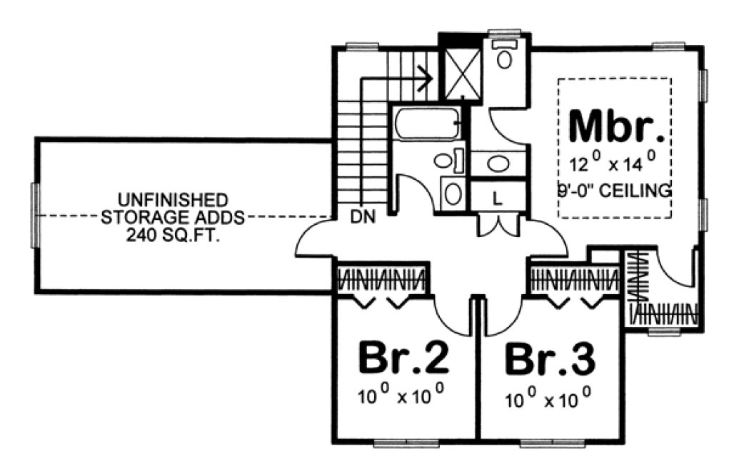 Second Floor Plan for House Plan #708831