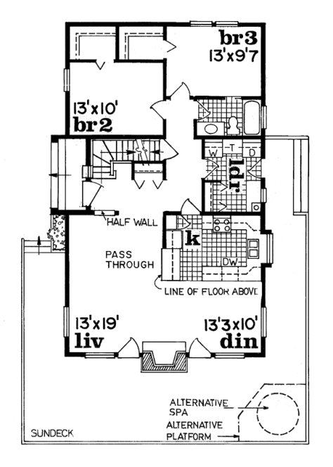 Main Floor Plan for House Plan #510690