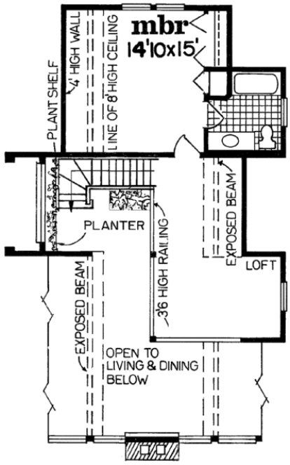 Second Floor Plan for House Plan #510690
