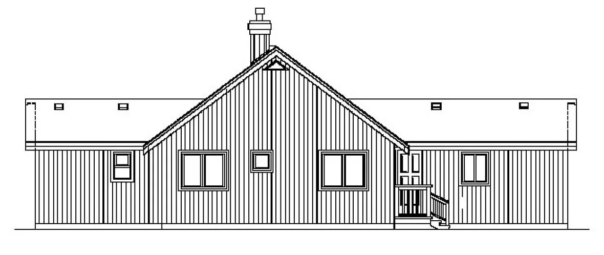 Rear Elevation for House Plan #510432