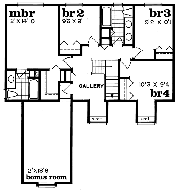 Second Floor Plan for House Plan #510633