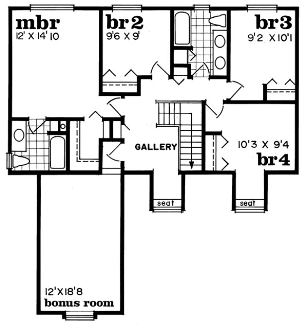 Second Floor Plan for House Plan #510633