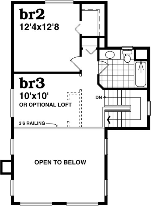 Second Floor Plan for House Plan #510004