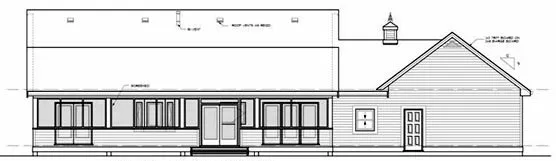 Rear Elevation for House Plan #510104