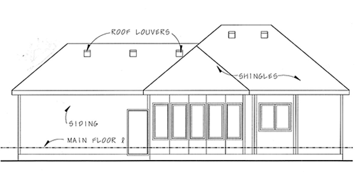 Rear Elevation for House Plan #706851