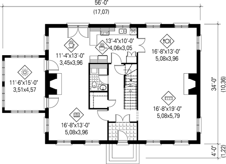 Main Floor Plan for House Plan #177422