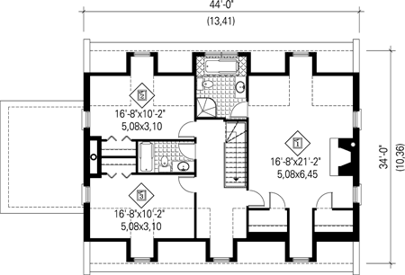 Second Floor Plan for House Plan #177422