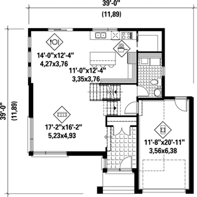 Main Floor Plan for House Plan #176512