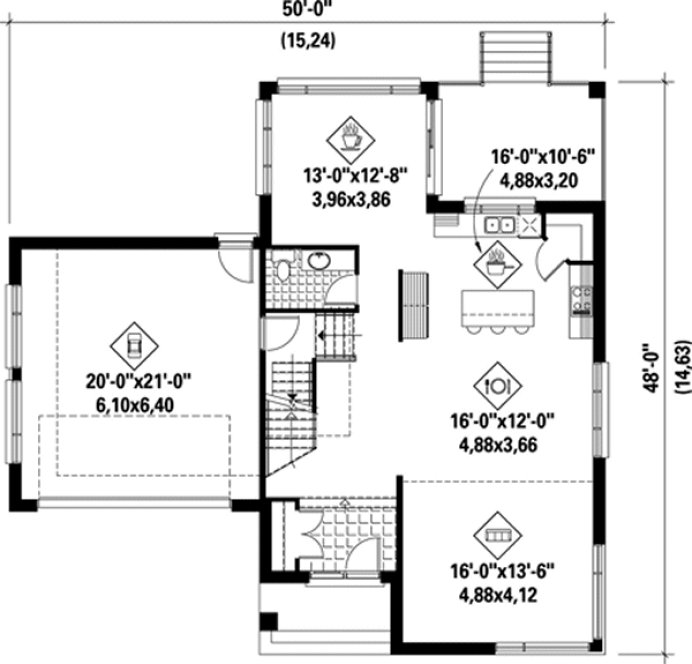 Main Floor Plan for House Plan #172121