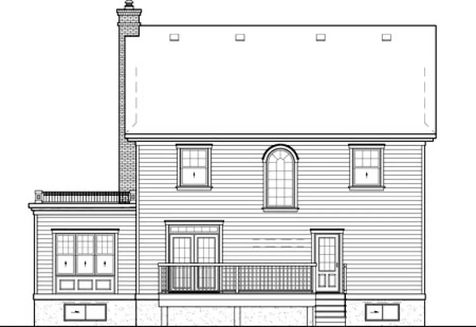 Rear Elevation for House Plan #174322