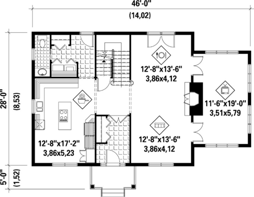 Main Floor Plan for House Plan #174322