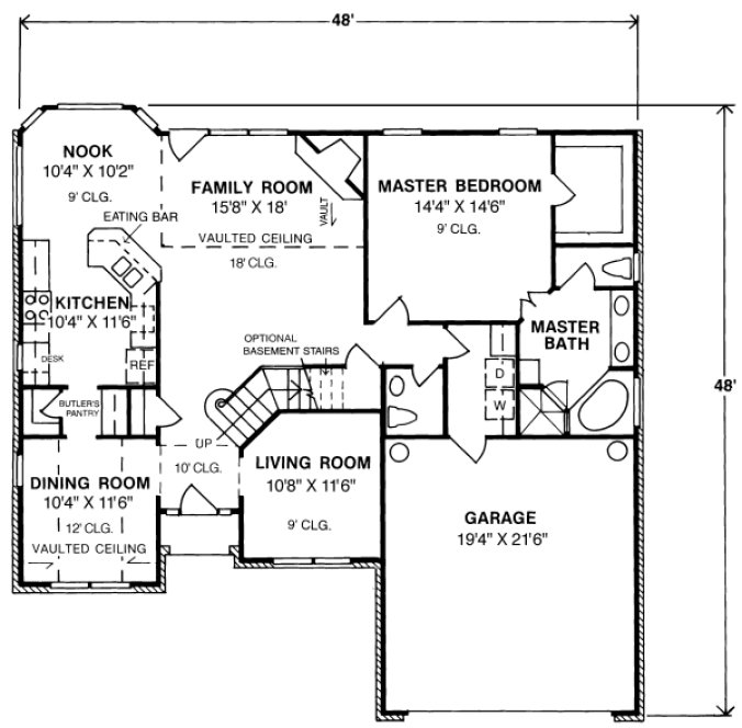Main Floor Plan for House Plan #246104