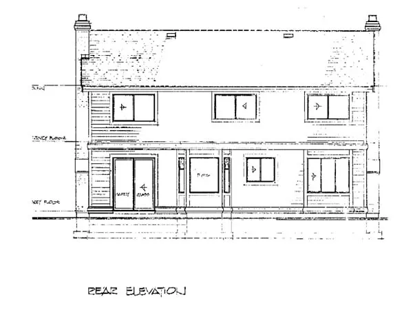 Rear Elevation for House Plan #510950