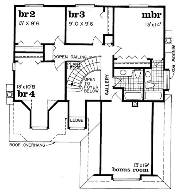 Second Floor Plan for House Plan #510950