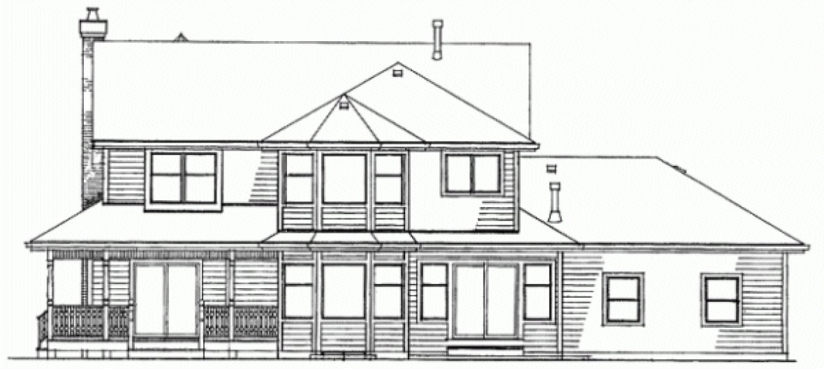 Rear Elevation for House Plan #510802