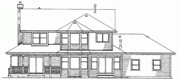 Rear Elevation for House Plan #510802