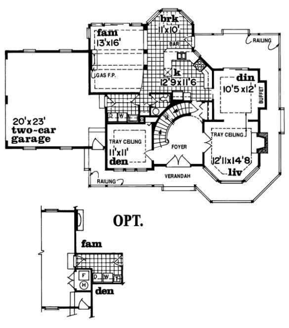 Main Floor Plan for House Plan #510802
