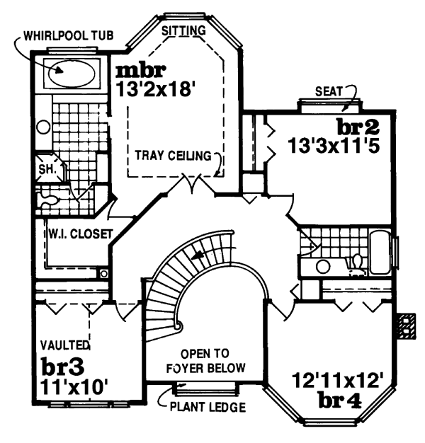 Second Floor Plan for House Plan #510802