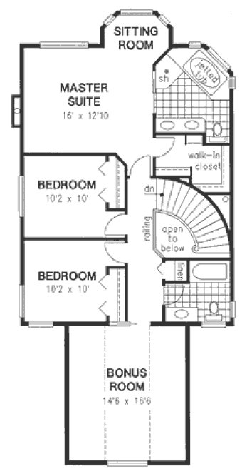 Second Floor Plan for House Plan #137619