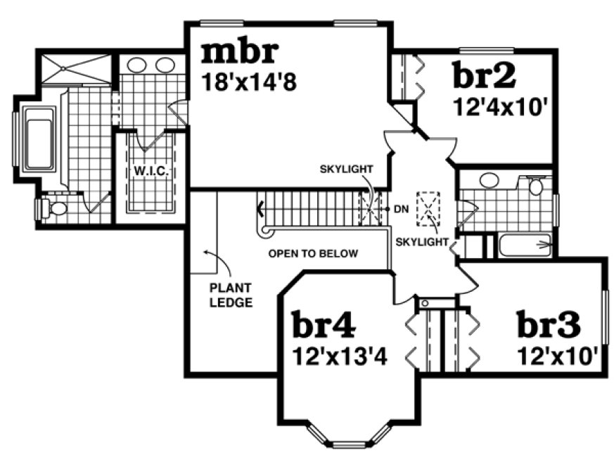 Second Floor Plan for House Plan #510392