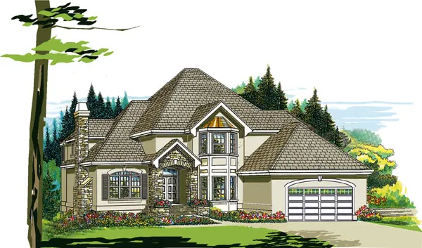 Full Rendering for House Plan #510392