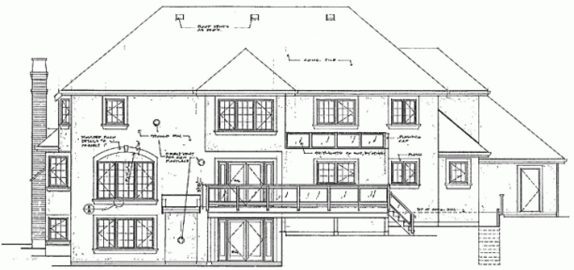 Rear Elevation for House Plan #510252
