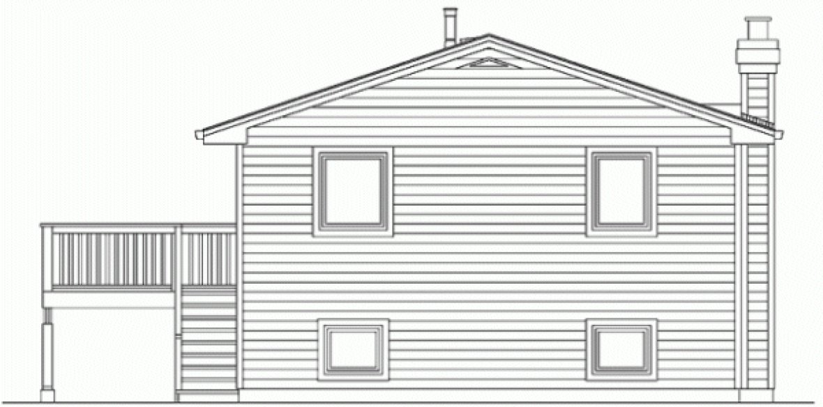 Rear Elevation for House Plan #510531
