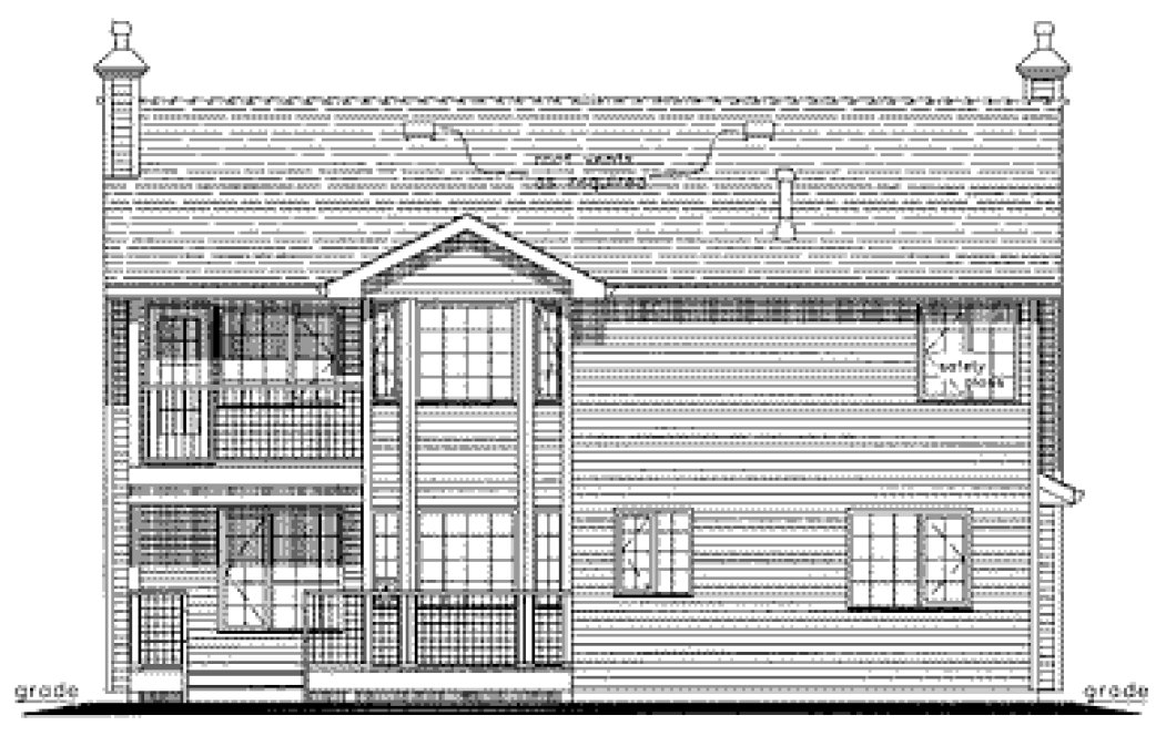 Rear Elevation for House Plan #139159