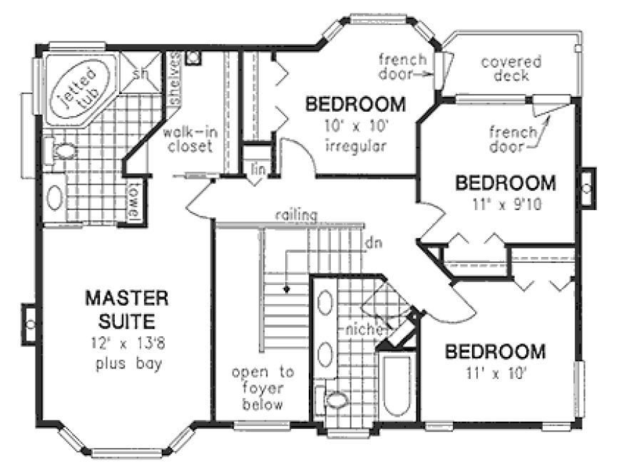 Second Floor Plan for House Plan #139159
