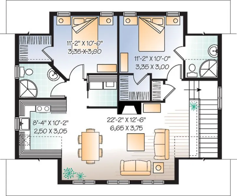Second Floor Plan for House Plan #145393