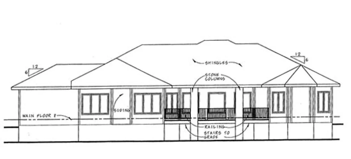 Rear Elevation for House Plan #703162