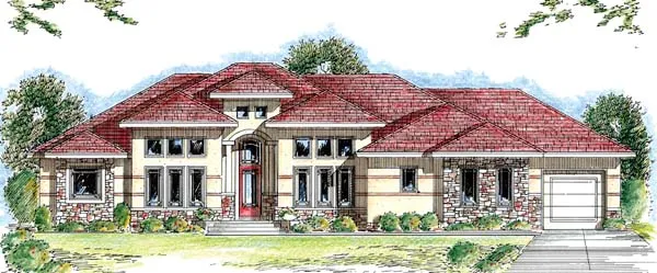 Full Rendering for House Plan #703162