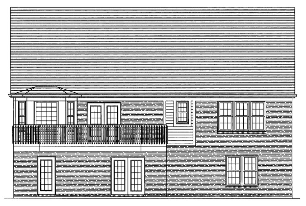 Rear Elevation for House Plan #535140