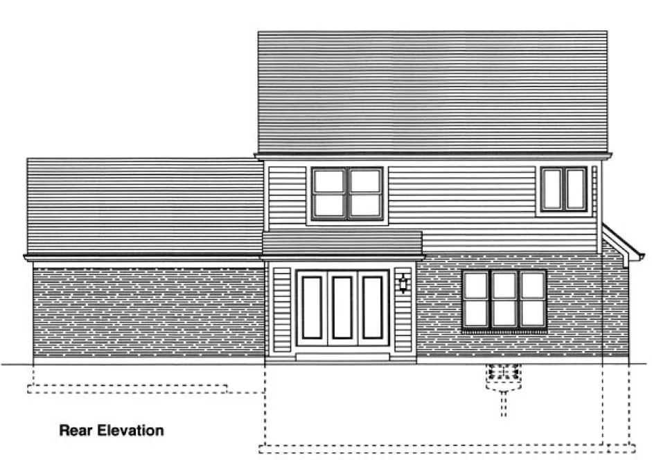 Rear Elevation for House Plan #539550