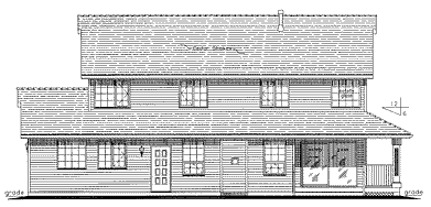 Rear Elevation for House Plan #137159